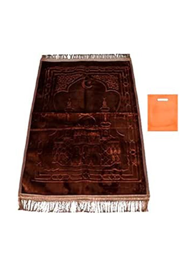 Soft Velor Laser Engraved Prayer Rug With Anti-Slip Material + Medium Big Store Bag Free 