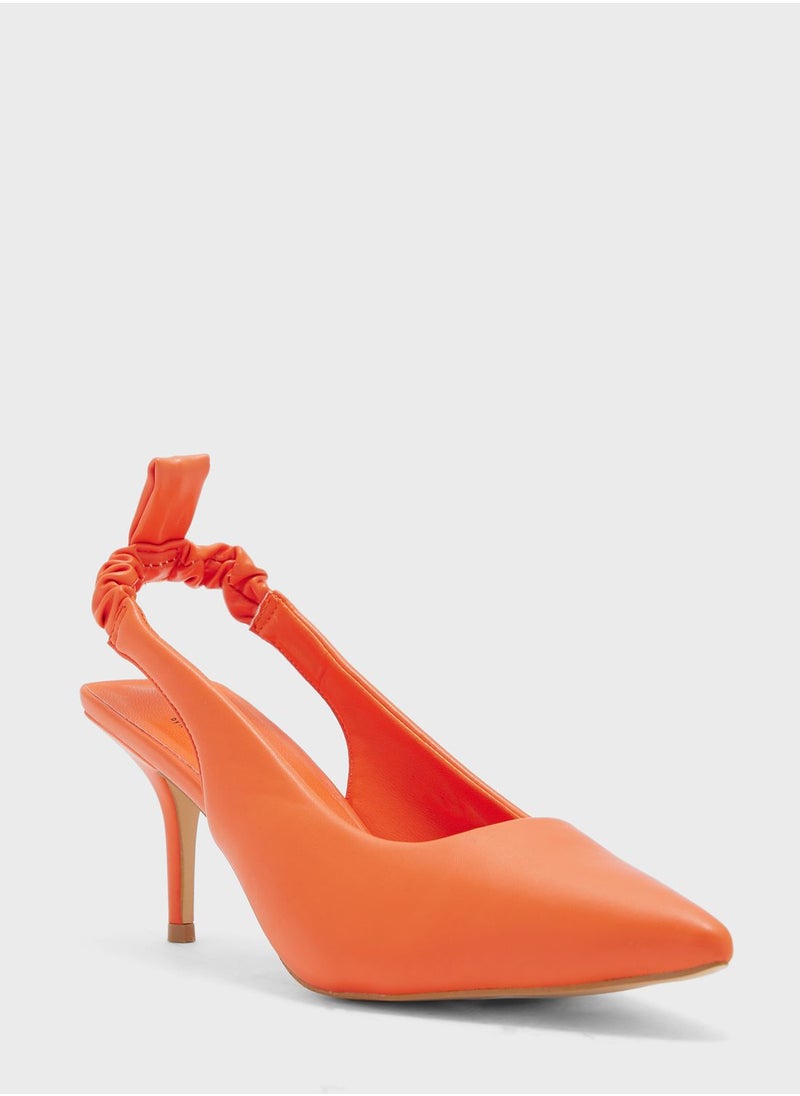 Ginger - Ruched Slingback Pointed Pump - Image 1