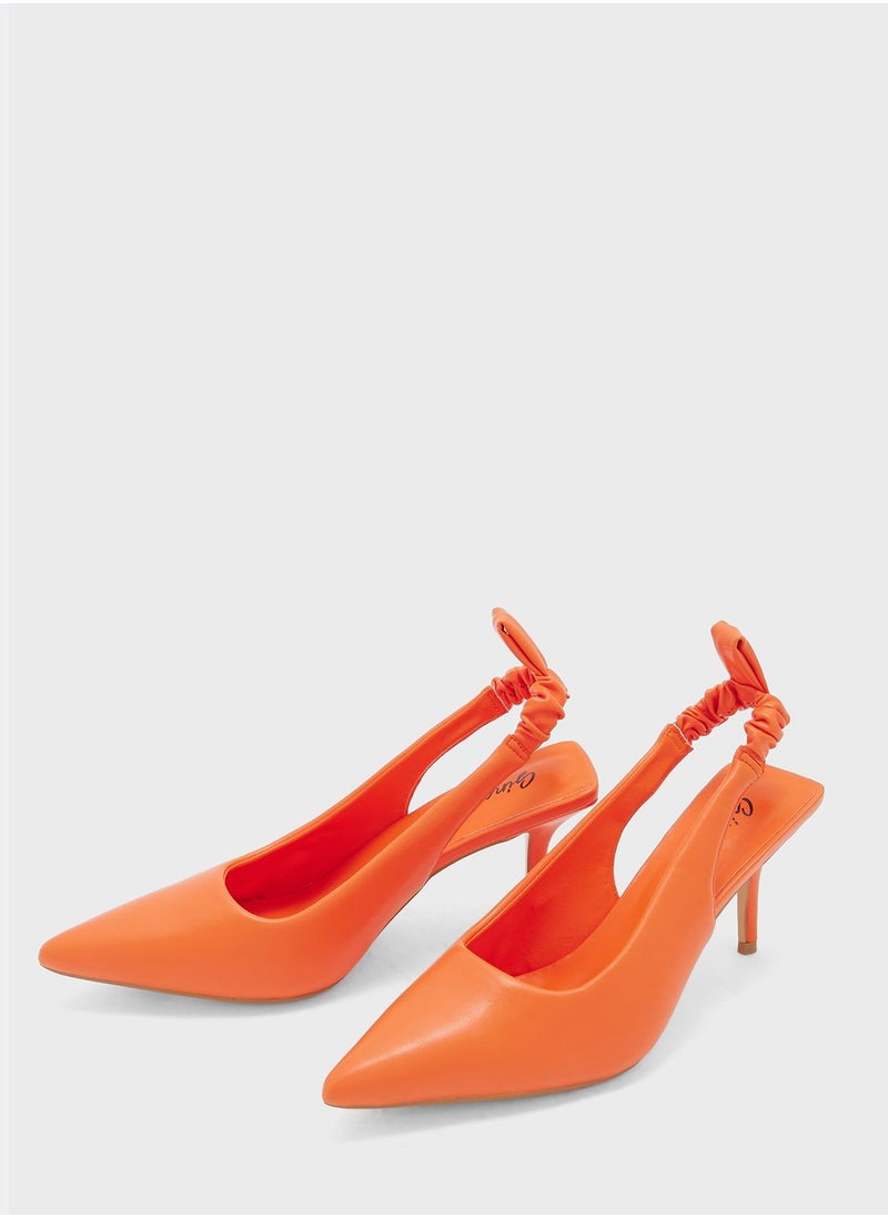 Ginger - Ruched Slingback Pointed Pump - Image 1
