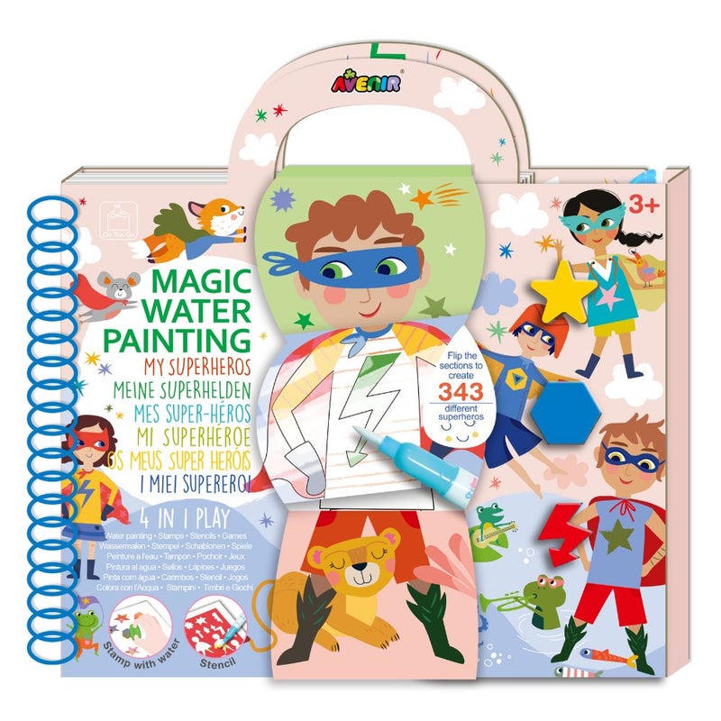 Avenir - Magic Water Painting, My Superheros Multicolour | Ideal for rainy days, indoor play, mess-free painting, travel and holidays |  Ideal for Ages 3+ - Image 1