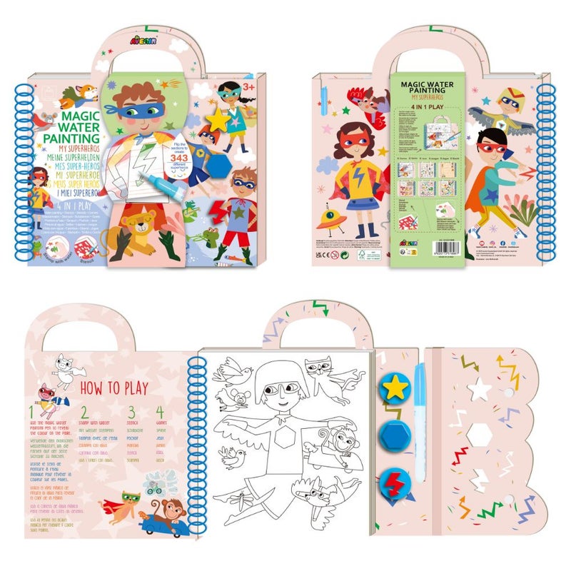 Avenir - Magic Water Painting, My Superheros Multicolour | Ideal for rainy days, indoor play, mess-free painting, travel and holidays |  Ideal for Ages 3+ - Image 3