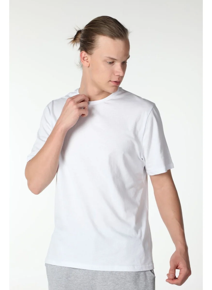 Defy'S Men's Short Sleeve Crew Neck T-Shirt White