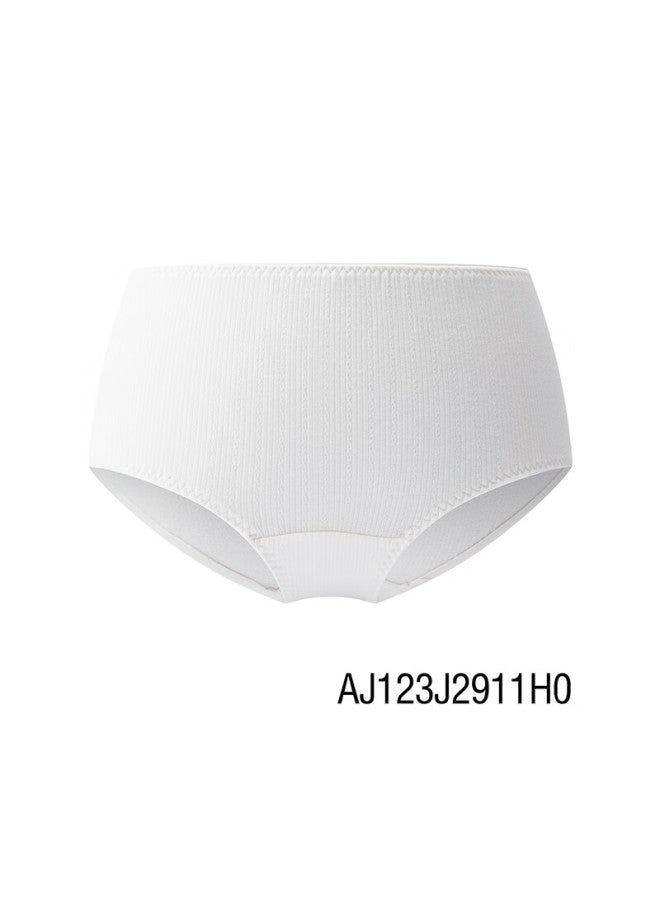 Aimer Kids New 3a Antibacterial Girls' Mid-waist Jacquard Boxer Briefs - Coconut Milk White 160