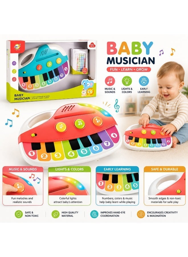 Rich Life Kids Musical Rainbow Piano Toy | Educational Keyboard Piano for Toddlers | Interactive Music Learning Toy with Colorful Keys, Lights & Sounds | Early Learning Toy for Boys & Girls - Image 3