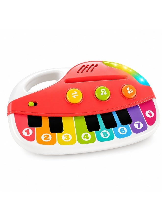 Rich Life Kids Musical Rainbow Piano Toy | Educational Keyboard Piano for Toddlers | Interactive Music Learning Toy with Colorful Keys, Lights & Sounds | Early Learning Toy for Boys & Girls - Image 2