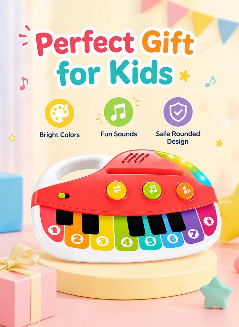 Rich Life Kids Musical Rainbow Piano Toy | Educational Keyboard Piano for Toddlers | Interactive Music Learning Toy with Colorful Keys, Lights & Sounds | Early Learning Toy for Boys & Girls - Image 1