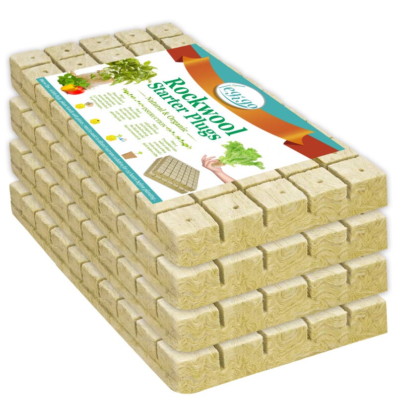 Legigo 1 Inch Rockwool Cubes Seed Starter Plugs for Hydroponics, RockWool Planting Grow Cubes for Hydroponic Tower Garden Soilless Cultivation Plants Germination Cutting Clone (4 Sheet, 200 Plugs) - Image 1