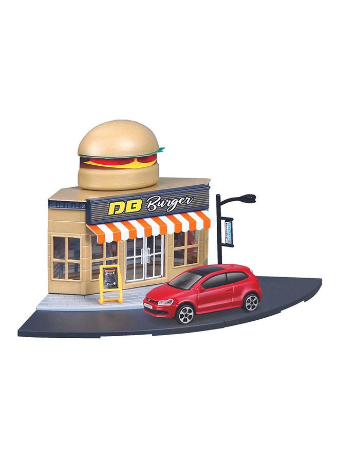 Bburago 1:43 Street Fire Bburago City Fast Food Incl. 1 Car Assorted Style May Vary  - Image 1
