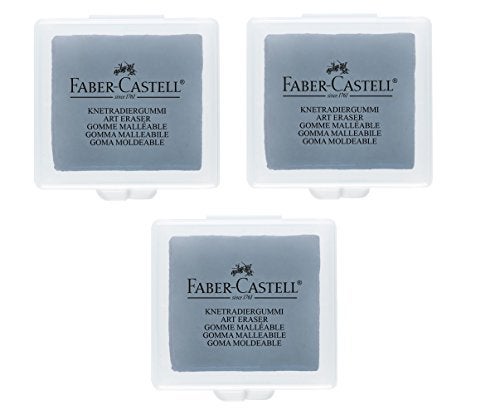Faber-Castell Lot de 3 Gommes modélable mie de Pain Art Eraser Grise - Image 1