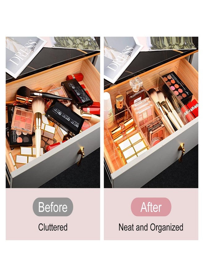 JessLab Acrylic Makeup Organizer, 3 Pack Stackable Cube Sections for Drawer, Vanity, Countertop, Bathroom, Kitchen and Cabinet Storage, 3 Compartment - Image 3