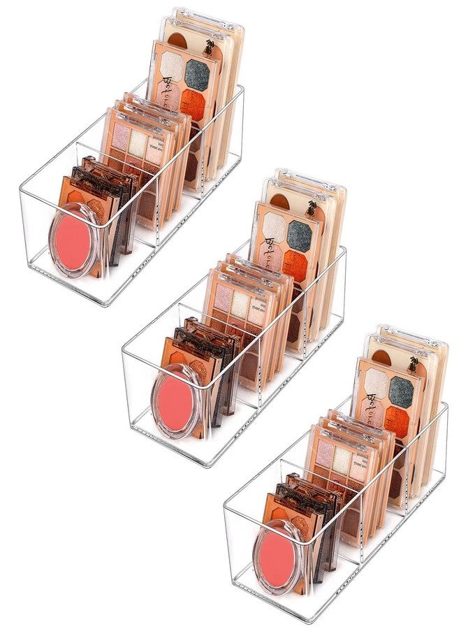 JessLab Acrylic Makeup Organizer, 3 Pack Stackable Cube Sections for Drawer, Vanity, Countertop, Bathroom, Kitchen and Cabinet Storage, 3 Compartment - Image 1