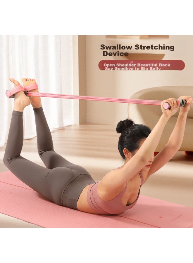 Dweck Duweike Foot Pedal Resistance Band, Elastic Band, Fitness Shaping, Home Use, Xiaofeiyan Stretching Equipment, Gray And Pink - Image 1