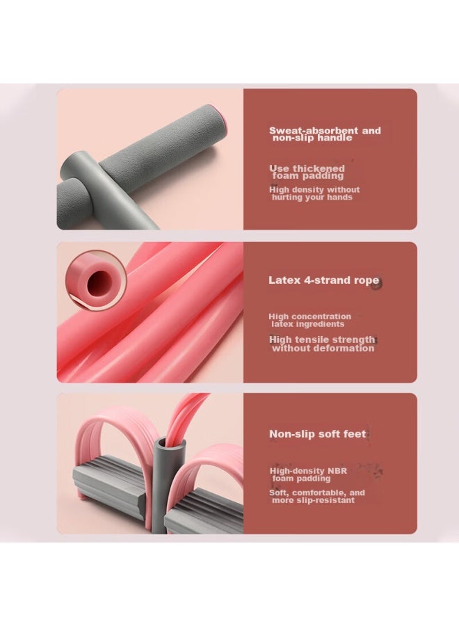 Dweck Duweike Foot Pedal Resistance Band, Elastic Band, Fitness Shaping, Home Use, Xiaofeiyan Stretching Equipment, Gray And Pink - Image 4