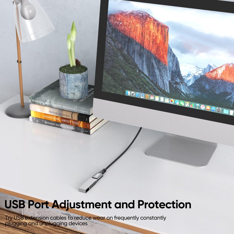 FEMORO USB Extension Cable 3ft Pack of 2, Type A 3.0 5Gbps Data Transfer & 15W Charging Sync Extender Male to Female for Mouse Keyboard TV Monitor Hub Charger Flash Drive Camera and More - Image 4
