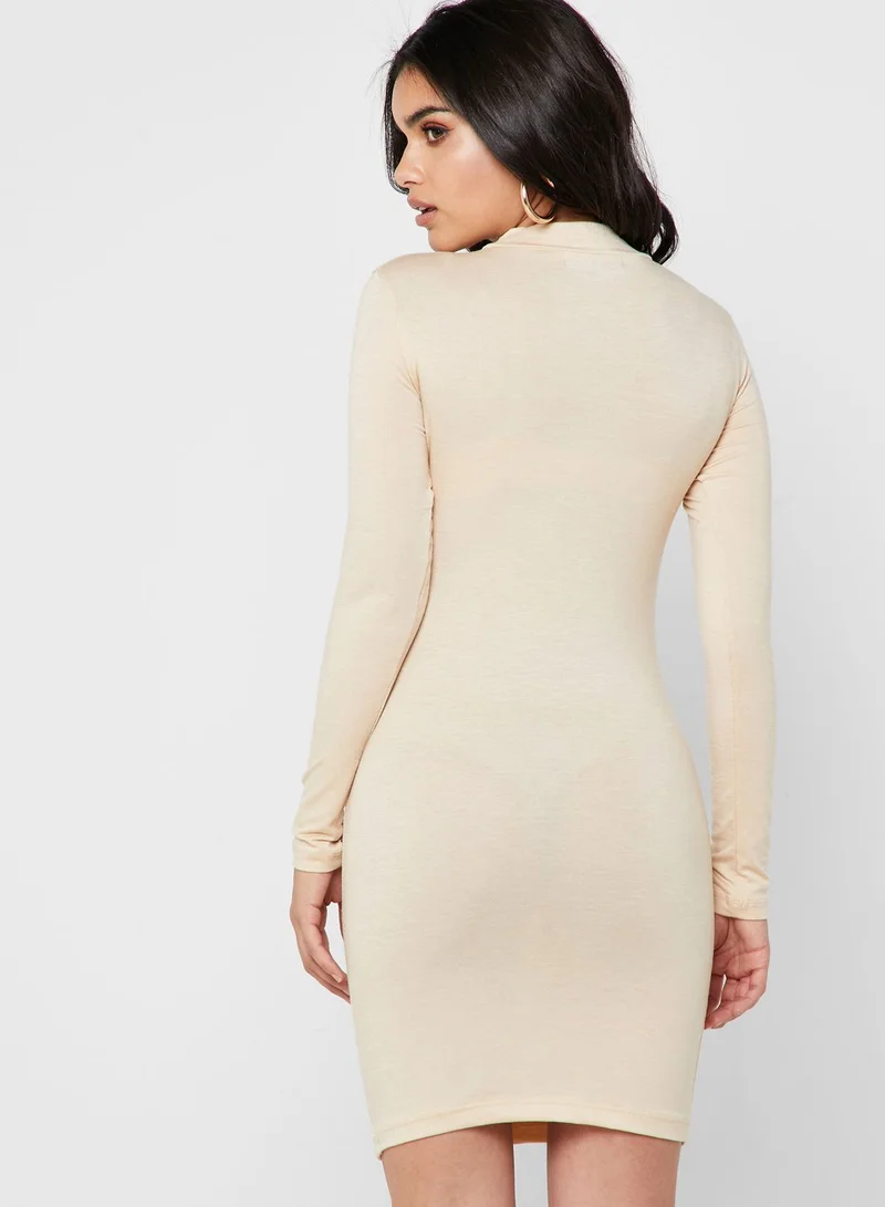 Missguided Roll Neck Bodycon Dress