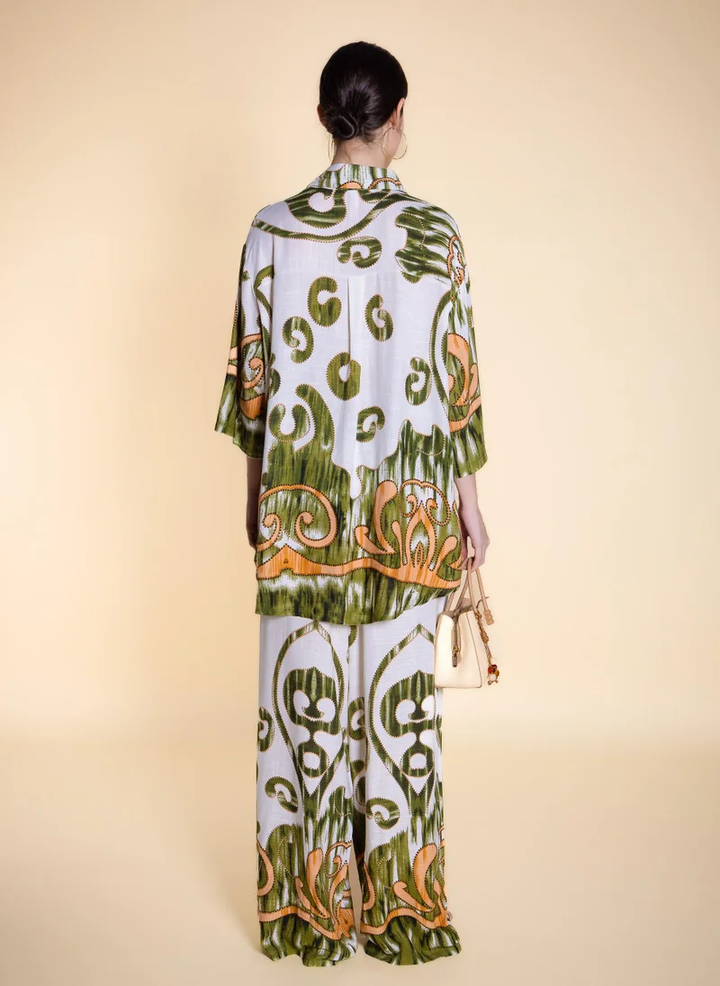 Shapes Green COMFORT PRINTED SHIRT SET for Women | Best Price UAE