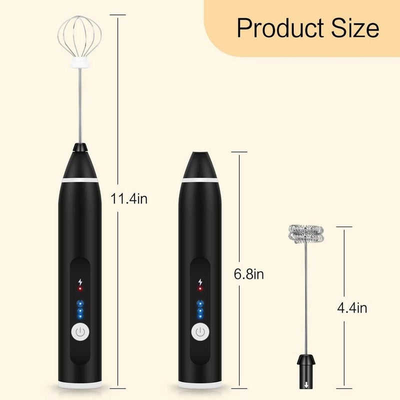 يميكو UPMSX Milk Frother Electric Handheld Foam Maker with Stainless Steel Whisk Strong Milk Foamer Frother Mini Blender 3 Speed Rechargeable for Bulletproof Coffee - Image 2