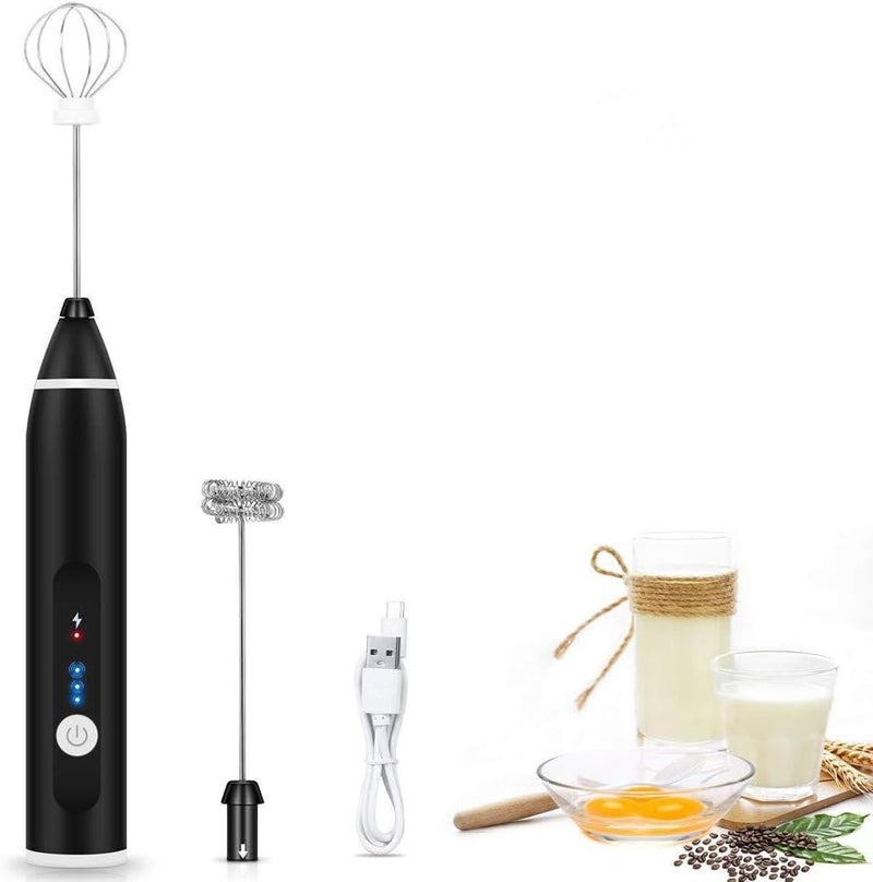 يميكو UPMSX Milk Frother Electric Handheld Foam Maker with Stainless Steel Whisk Strong Milk Foamer Frother Mini Blender 3 Speed Rechargeable for Bulletproof Coffee - Image 1