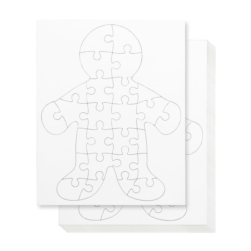 Hygloss Blank Puzzles with Person Shape - 8.5"" x 10.5"" - 100 Puzzles - Ideal for All-About-Me Activities - Write  Draw  and Decorate Your Own Jigsaw Puzzle (26 Puzzle Pieces per Puzzle) - Image 1