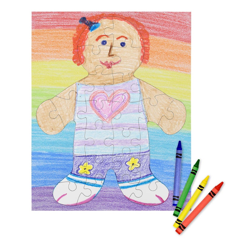 Hygloss Blank Puzzles with Person Shape - 8.5"" x 10.5"" - 100 Puzzles - Ideal for All-About-Me Activities - Write  Draw  and Decorate Your Own Jigsaw Puzzle (26 Puzzle Pieces per Puzzle) - Image 5