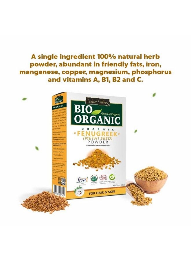 Indus Valley Bio Organic Natural And Pure Fenugreek Powder (Methi Powder) With Hibiscus Powder ; Hibiscus Rosasinensis For Skin Care & Hair Care (100G*2=200G)  - Image 5
