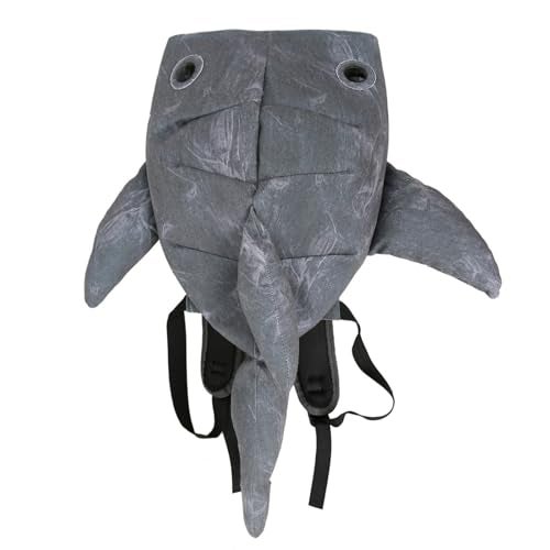BlingKicks Large Capacity Whale Shark Backpack Cute Street Fashion Bag for Adults Ita bag Dark grey - Image 1