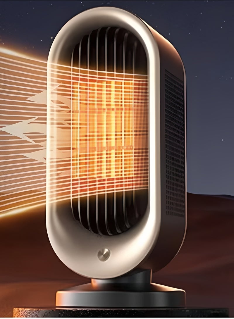 Beauenty Desktop heater Space Heater, Portable Electric Heaters for Indoor Use, 1200W Fast Heating PTC Portable Heaters, Overheating Protection, Fast Safety Heat for Office Bedroom Home(Black Gold) - Image 1