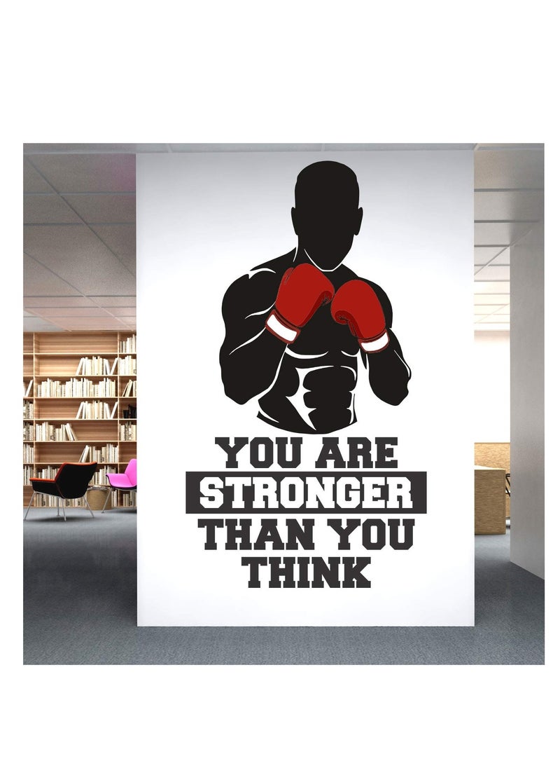 StickMe - stick me 'Gym - Fitness - Bodybuilding - Office - Sports - Workout - Boxing - Inspirational - Motivational - Quotes - Wall Sticker' -SM786 (Multi Colour, Vinyl - 80cm X 45 cm) - Image 1