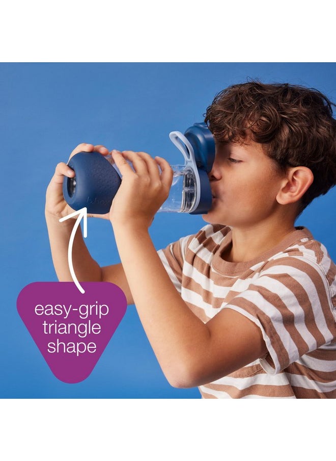 b.box b.box 15 oz Sport Spout Bottle: Kids Water Bottle with Spout and Lid for School, Sports, Travel, Daycare. Spill Proof & Leak Proof. Easy Grip Triangle Shape, Durable Tritan. BPA Free, Dishwasher Safe  - Image 4