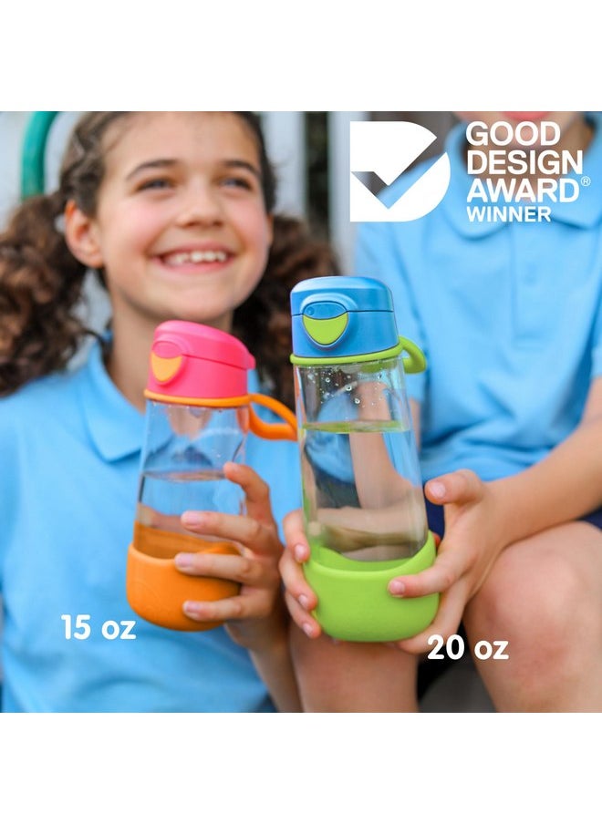 b.box b.box 15 oz Sport Spout Bottle: Kids Water Bottle with Spout and Lid for School, Sports, Travel, Daycare. Spill Proof & Leak Proof. Easy Grip Triangle Shape, Durable Tritan. BPA Free, Dishwasher Safe  - Image 2