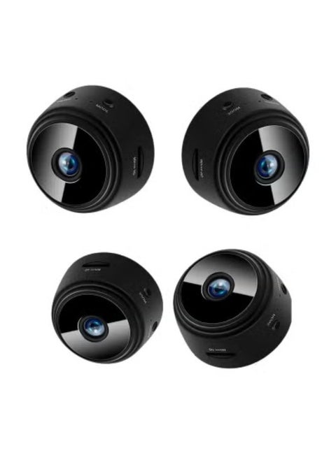 4-Pack WiFi Mini Magnetic A9 Wireless Security Cameras – Full HD 1080P Indoor Portable Round Cameras with Night Vision, Motion Detection, Instant Push Notifications, Two-Way Audio & Easy Installation – Compact Home & Office Surveillance Solution