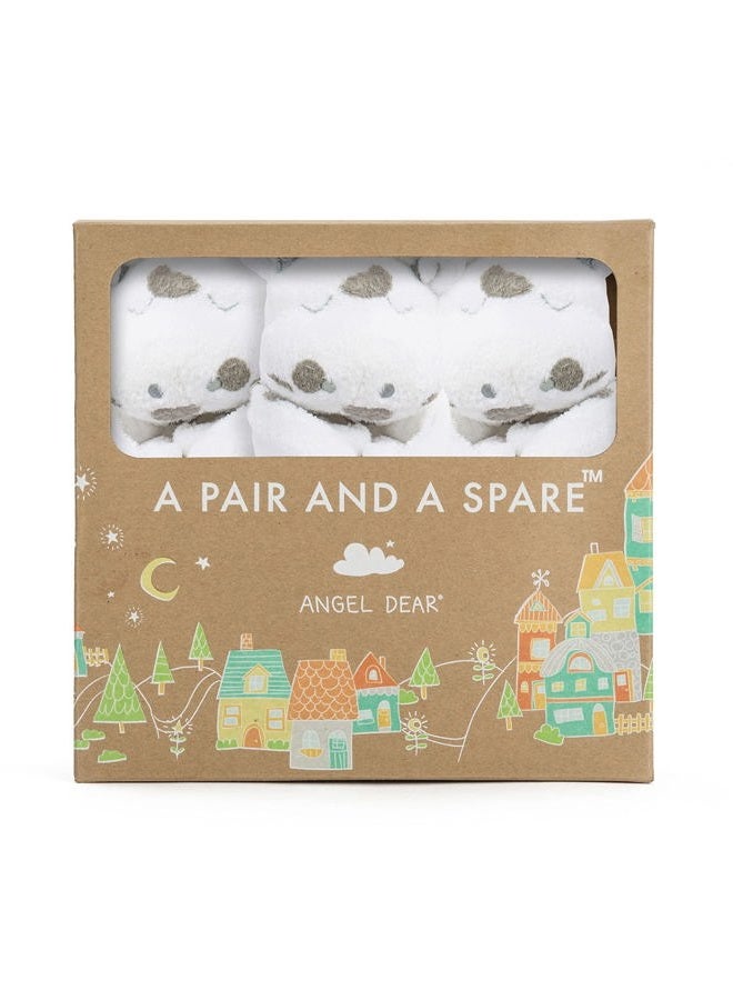 Angel Dear Pair and a Spare 3 Piece Blanket Set, White Cow with Grey Spots - Image 1