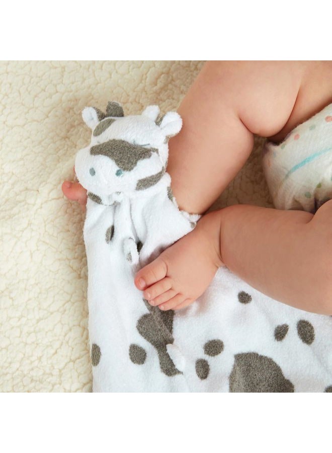 Angel Dear Pair and a Spare 3 Piece Blanket Set, White Cow with Grey Spots - Image 4
