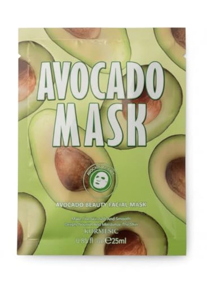 KORMESIC Avocado Beauty Facial Sheet Mask, Moisturising, All Skin Types, 25ml - Image 1