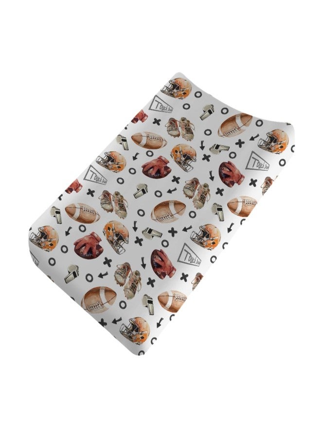 KASTLEE Watercolor American Football Baby Changing Pad Covers for Boy Girl 32''x16'' Outdoor Sports Fitted Diaper Change Table Sheets Sports Lovers Gift Comfort Soft Breathable Nursery Changing Table Mats - Image 1