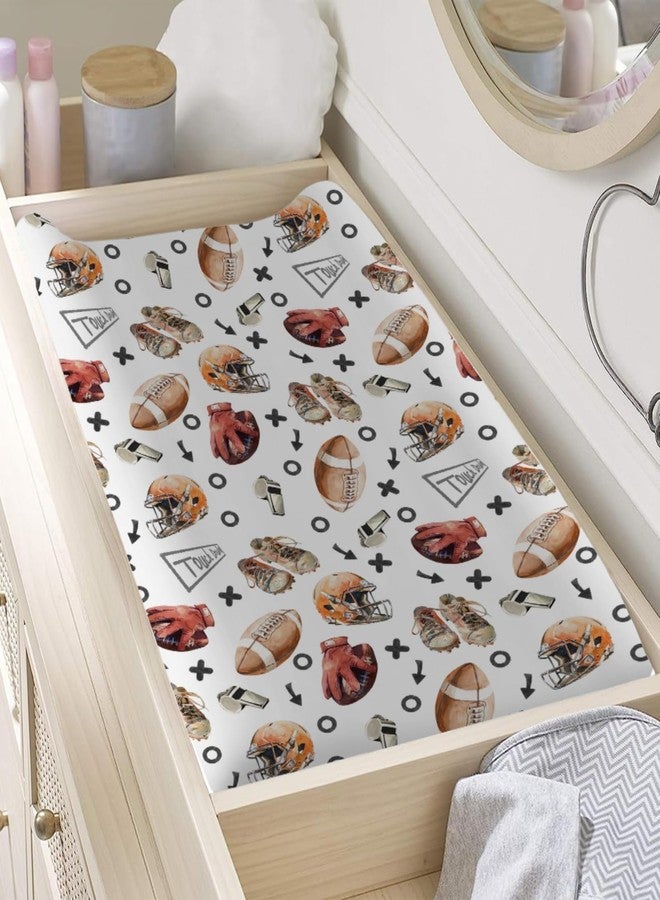 KASTLEE Watercolor American Football Baby Changing Pad Covers for Boy Girl 32''x16'' Outdoor Sports Fitted Diaper Change Table Sheets Sports Lovers Gift Comfort Soft Breathable Nursery Changing Table Mats - Image 3