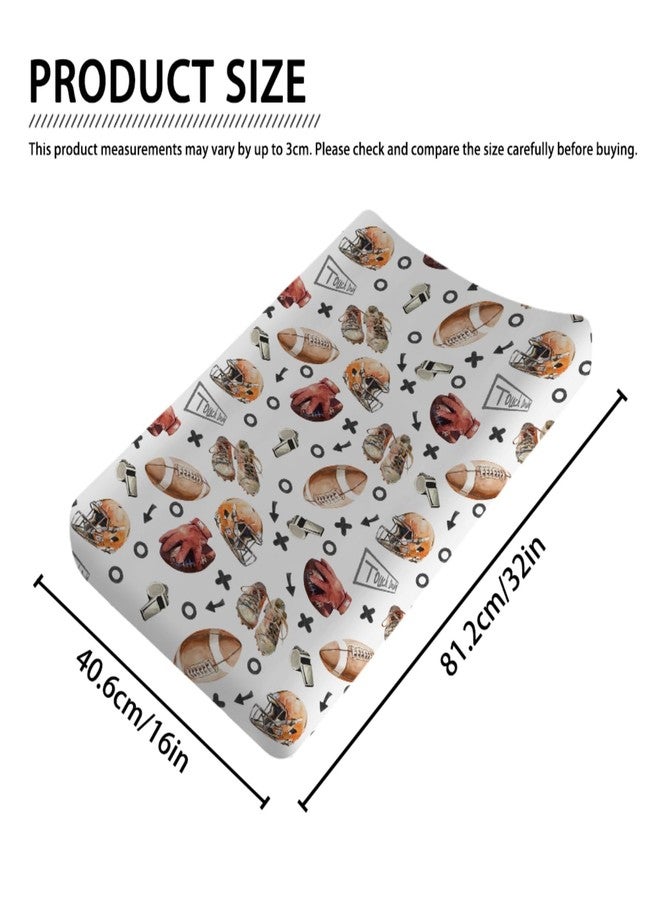 KASTLEE Watercolor American Football Baby Changing Pad Covers for Boy Girl 32''x16'' Outdoor Sports Fitted Diaper Change Table Sheets Sports Lovers Gift Comfort Soft Breathable Nursery Changing Table Mats - Image 2