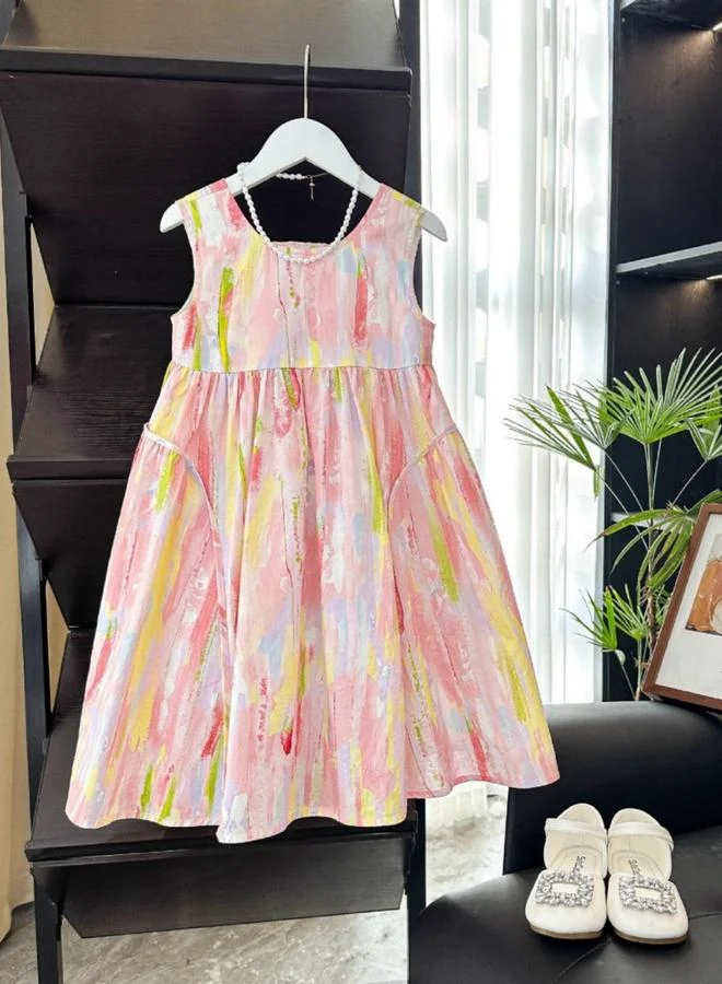 Take Two Girls Pink Sleeveless A-Line Dress