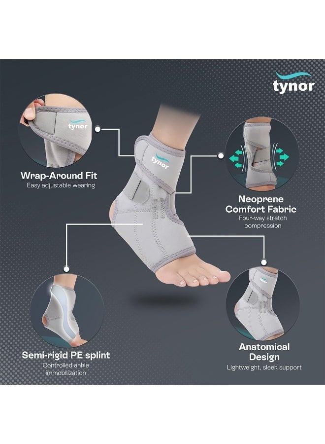 TYNOR Ankle Support (Neo), Grey, Universal Size, 1 Unit - Image 2