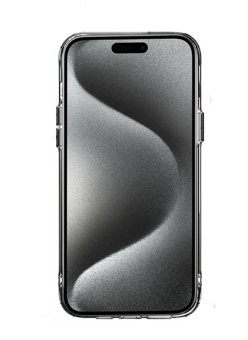 Wtech - Hybrid Transparent Hard PC back TPU Magsafe Case Cover For Apple iPhone 15 Pro Max 2023 Black - Image 1