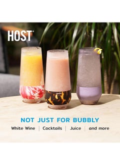 Host Host Champagne Freeze Stemless Wine Glasses, 9oz Set of 2, Freezer Cooling Cups, Marble  - Image 4