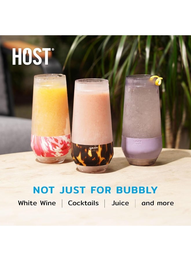 Host Host Champagne Freeze Stemless Wine Glasses, 9oz Set of 2, Freezer Cooling Cups, Marble  - Image 4