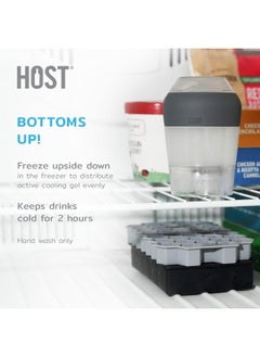 Host Host Champagne Freeze Stemless Wine Glasses, 9oz Set of 2, Freezer Cooling Cups, Marble  - Image 5