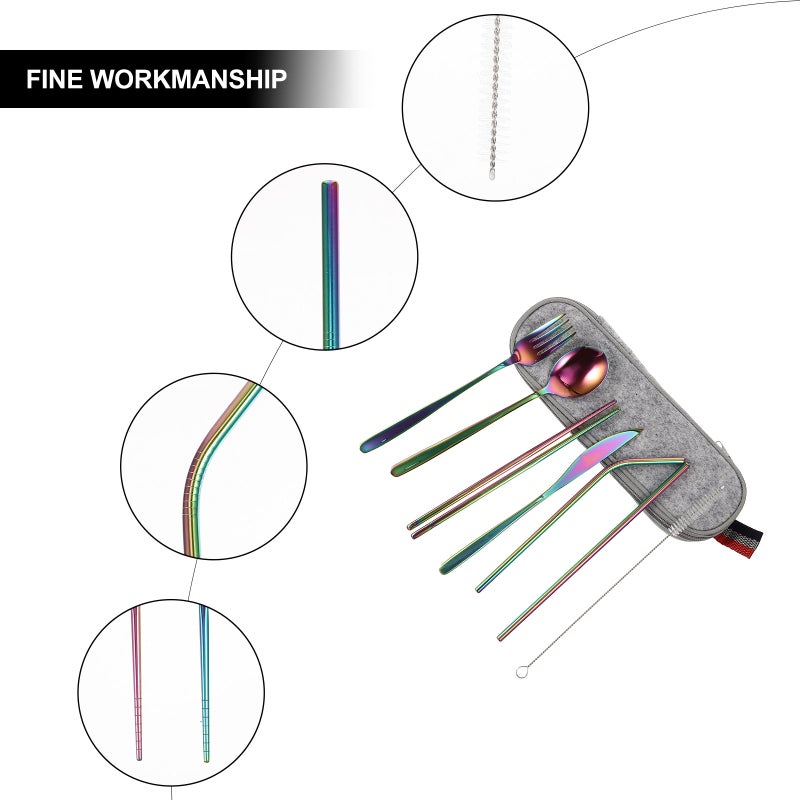 1 Set Portable Tableware Set Fork Spoon Cleaning Brush and Table Cutter Home Supplies - Image 1