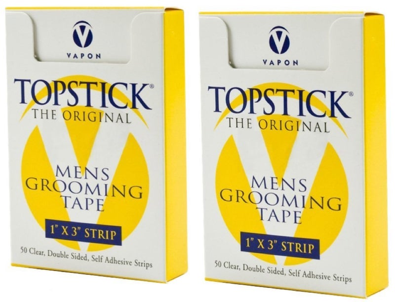 Vapon Topstick 1" X 3" - 50 Strips in each box (2 boxes) Hypo-Allergenic All Purpose Clear Double Tape - Image 1