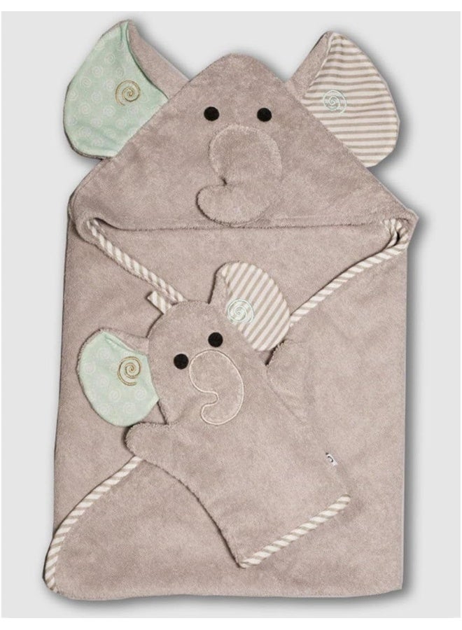 Zoocchini Ellie the Elephant Baby Bath Towel - Image 4