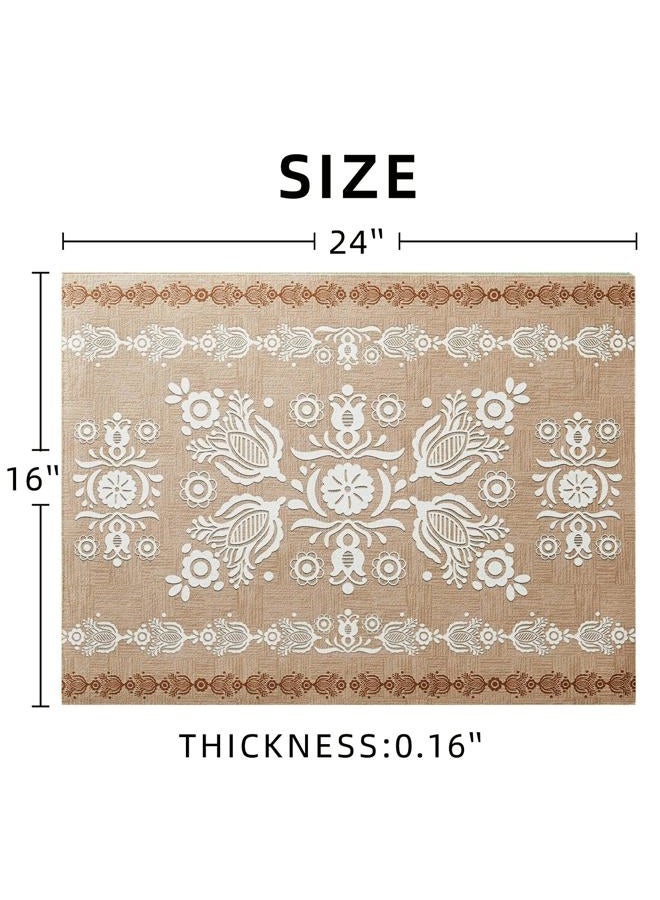 Artbloss Dish Drying Mat Damask Absorbent Coffee Mat Rubber Backed Moroccan Soft Silicone Kitchen Dish Draining Mat for Kitchen Bathroom Coffee Bar (Damask, 16 x 24 Inches) - Image 4