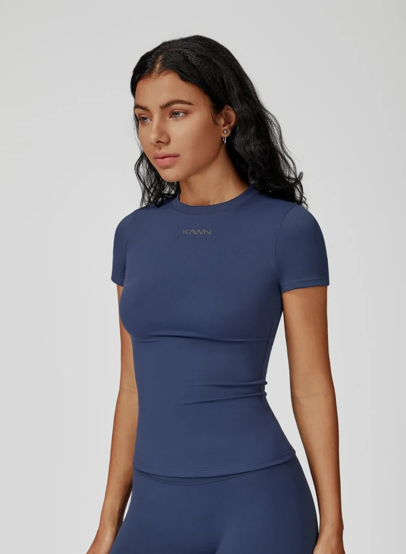 Kawn.yoga Blue Sapphire Womens Short Sleeves Fitted Shirt for Women | Best Price UAE