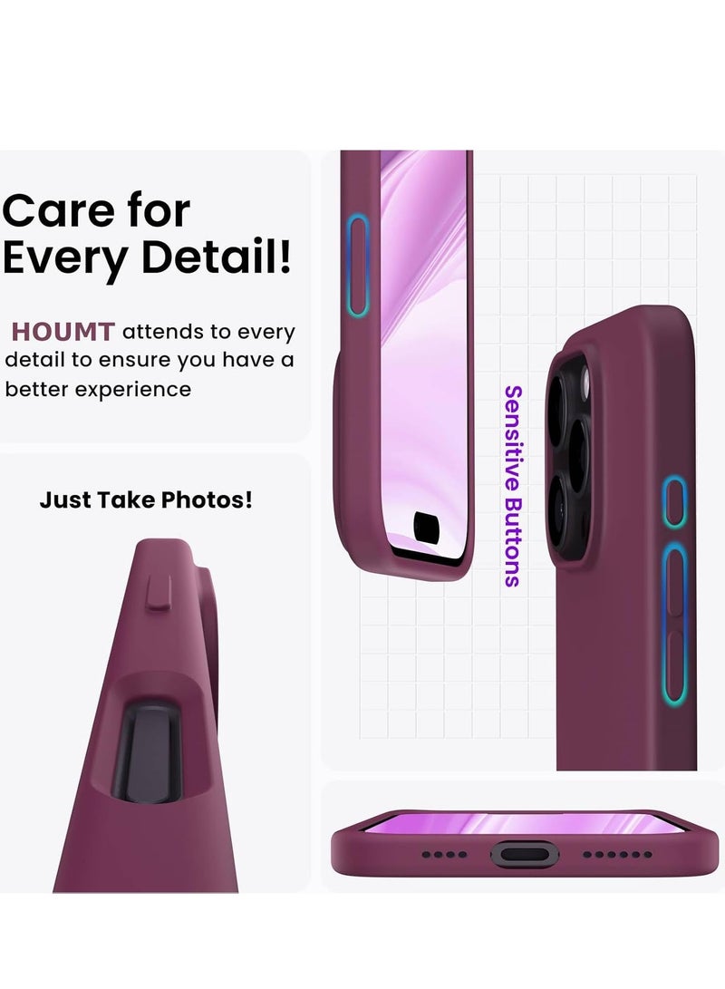 ELTRAZONE حافظة سائلة من السيليكون باللون الأحمر النبيذي لجهاز iPhone 16 Pro 6.3" - مقاومة للصدمات والخدوش - Image 5