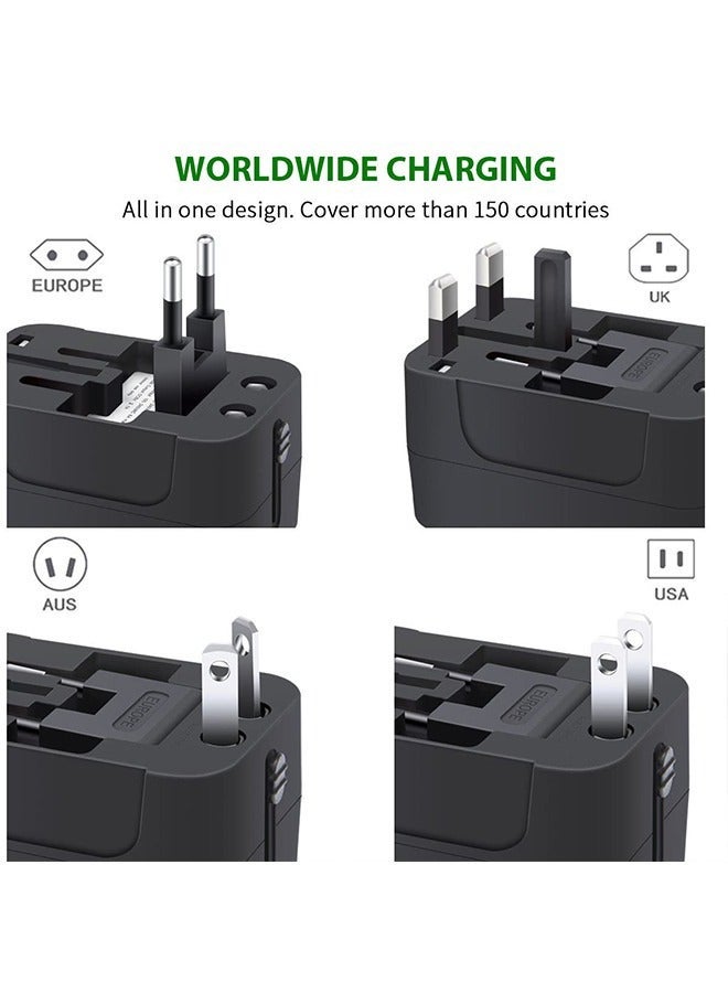 Universal Travel Adapter Worldwide Plug Adaptor with USB-C, International Power Adapter with 1 USB Ports All in One Travel Adaptor Multi USB Wall Charger for European USA UK EU AUS(Type C/G/A/I) - Image 3